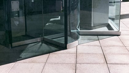 Revolving Door Entrance Area To An Office Building
